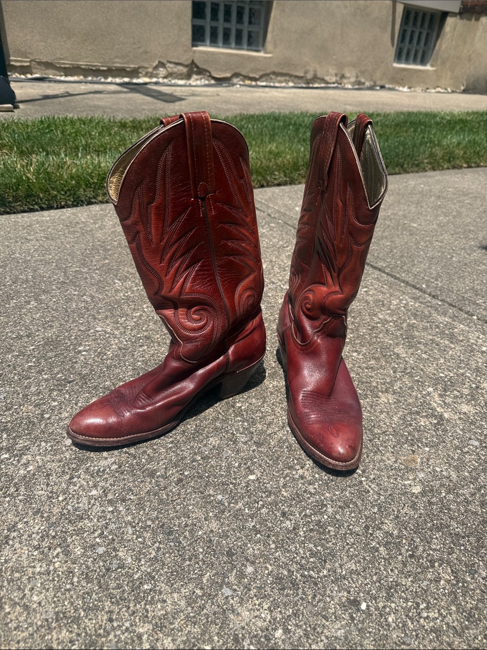 Frye Men's Red Leather Western Cowboy Boots